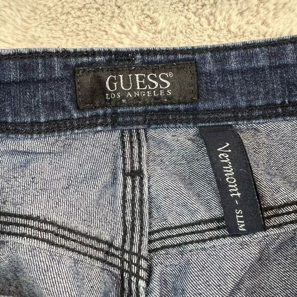 Guess Jeans Mens Size 31x34 Vermont Slim Straight Stretch Denim Measures 34x33 - Picture 9 of 12